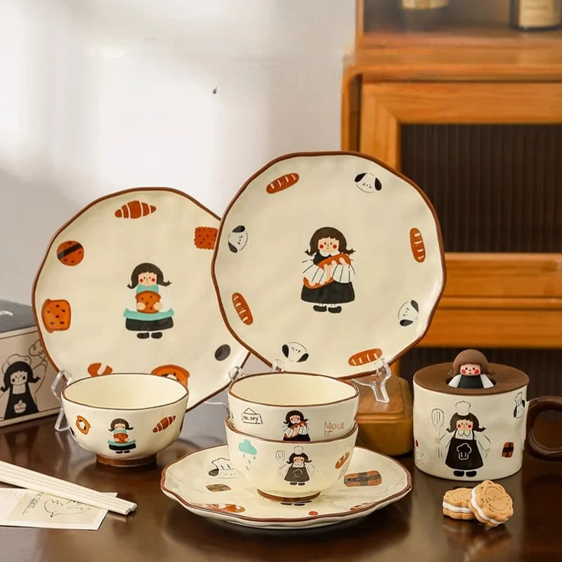 New Ceramic Tableware Set: Cute, Premium, Perfect for Every Meal!