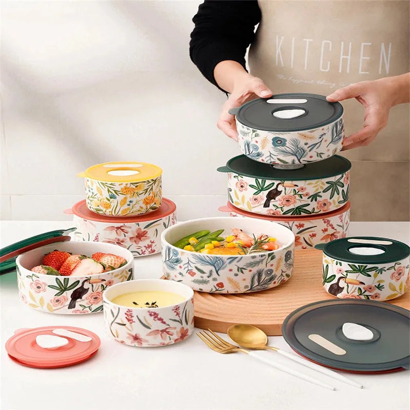 Freshness On-the-Go: Portable Ceramic Lunch Box for Home and Travel!