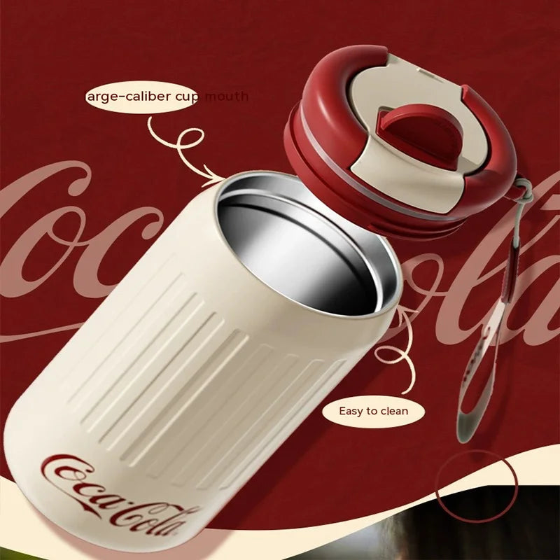 Coca-Cola Coffee Mug: Vintage Stainless Steel Thermos - Perfect for Travel & Office!